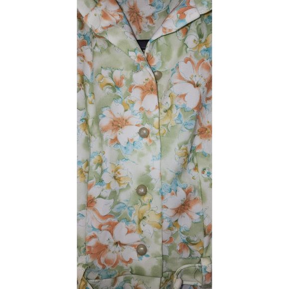 Vintage 60's or 70's Floral Button-up Dress Size 5 - Picture 4 of 6